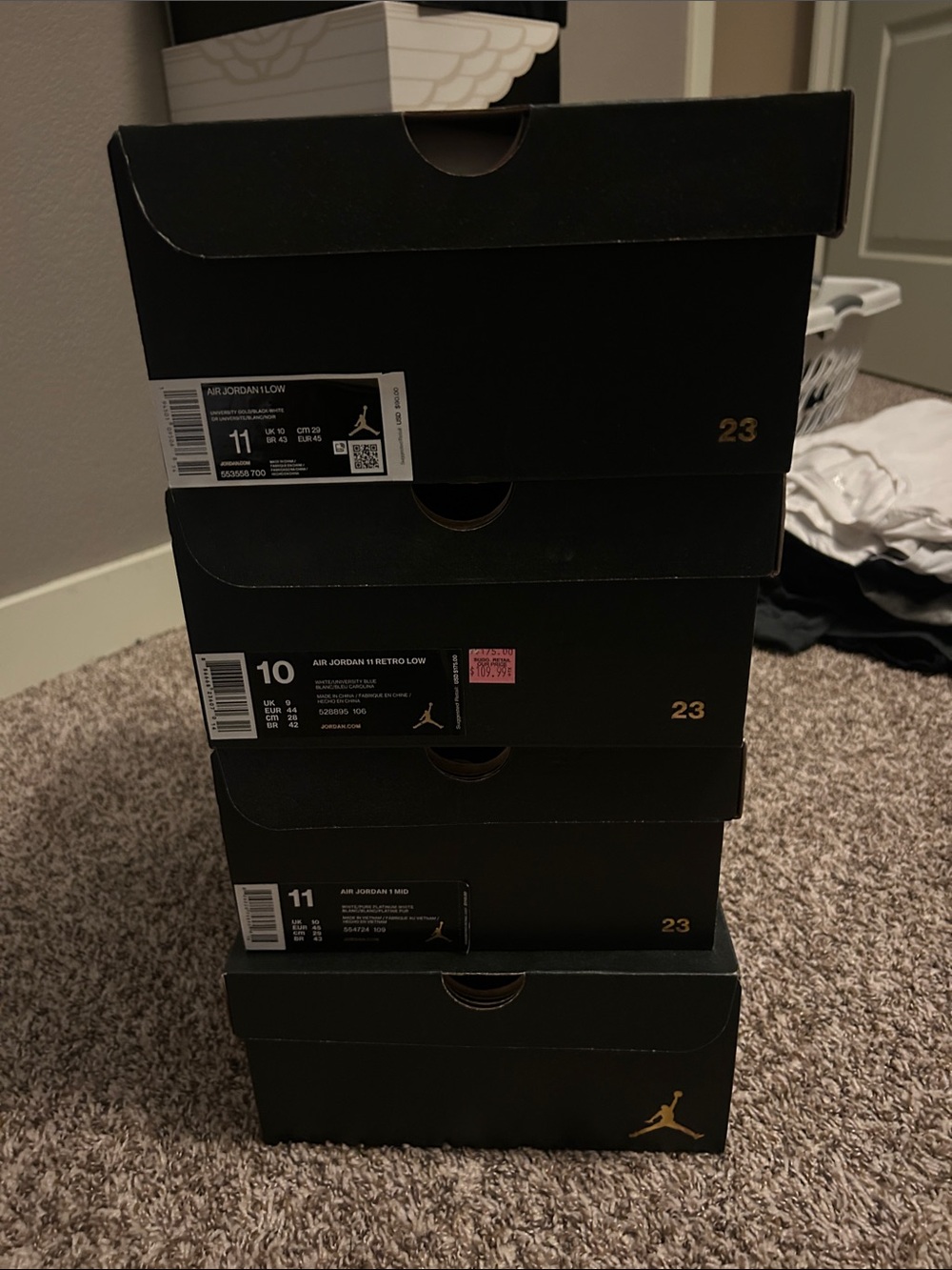 Empty jordan Shoe Boxes for storage or design